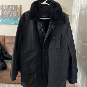 Banana Republic Mens Coat with Wool collar Trim